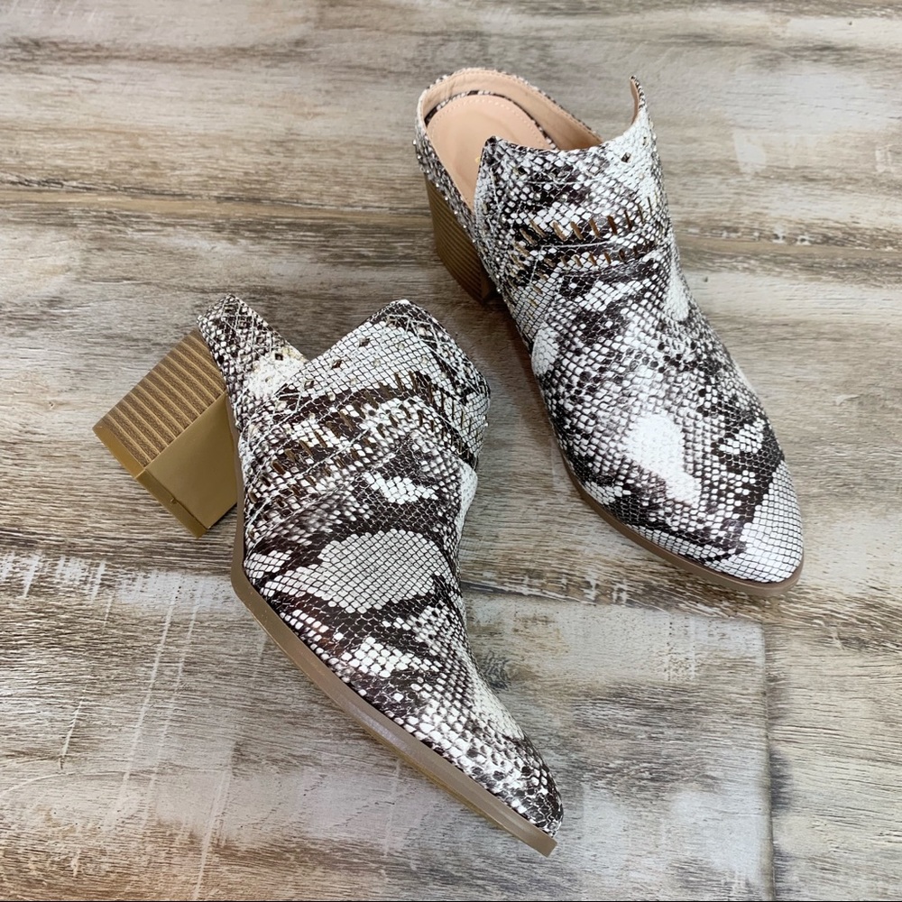 Truth Hurts Mule Booties Snakeskin Vegan 7 9 11 - Picture 6 of 8